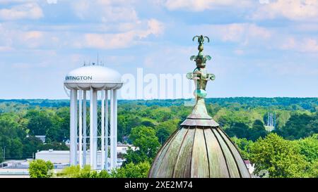 Vista aerea della Huntington Water Tower e della storica Copper Dome Foto Stock