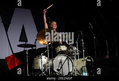 chiedendo ad alexandria di esibirsi dal vivo al slam dunk festival uk 26 maggio 2024. Foto Stock