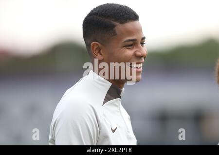 San Paolo, Brasile. 25 giugno 2024. SP - SAN PAOLO - 06/25/2024 - CORINTHIANS, FORMAZIONE - giocatore di Corinthians Wesley durante l'allenamento presso il CT Joaquim grava Training Center. Foto: Reinaldo Campos/AGIF (foto di Reinaldo Campos/AGIF/Sipa USA) credito: SIPA USA/Alamy Live News Foto Stock