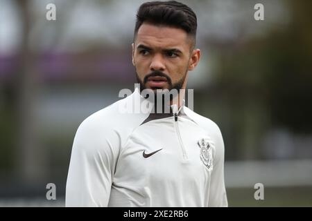 San Paolo, Brasile. 25 giugno 2024. SP - SAO PAULO - 06/25/2024 - CORINTHIANS, FORMAZIONE - giocatore di Corinthians Ranieli durante l'allenamento presso il CT Joaquim grava Training Center. Foto: Reinaldo Campos/AGIF (foto di Reinaldo Campos/AGIF/Sipa USA) credito: SIPA USA/Alamy Live News Foto Stock