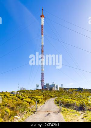 Television Tower sulla cima della montagna di città del Capo Foto Stock