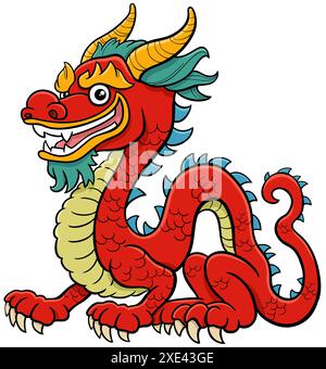 Personaggio fantasy drago cinese dei cartoni animati Foto Stock