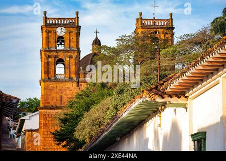 Chiesa parrocchiale dell'Immacolata Concezione a Barichara, dipartimento di Santander Colombia Foto Stock