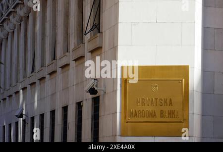 Banca nazionale croata a Zagabria Foto Stock