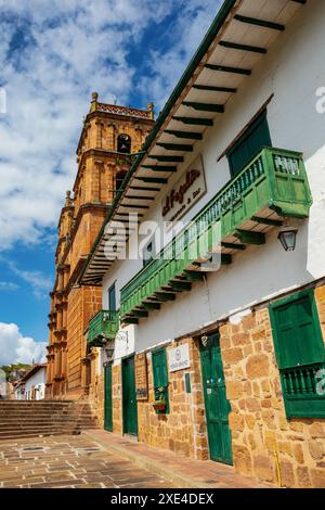 Chiesa parrocchiale dell'Immacolata Concezione a Barichara, dipartimento di Santander Colombia Foto Stock