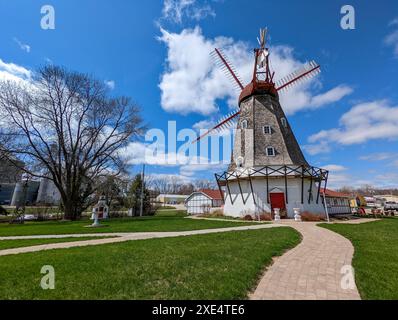 Vista del mulino a vento danese nel corno di alci negli stati uniti Foto Stock