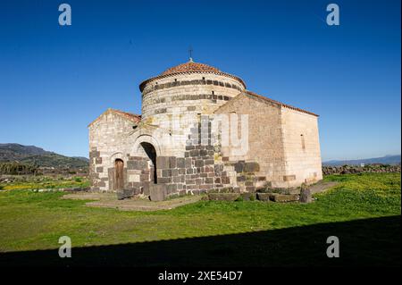 16 gennaio 2024 Italia, Sardegna, Oristano, Fordongianus, Casa Aragonese, esempio di architettura sarda con influenze spagnole chiesa campidano Foto Stock