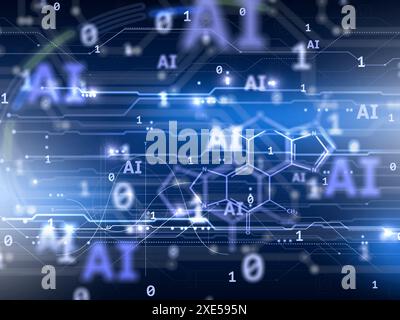 Spazio di analisi che circonda l'intelligenza artificiale Foto Stock