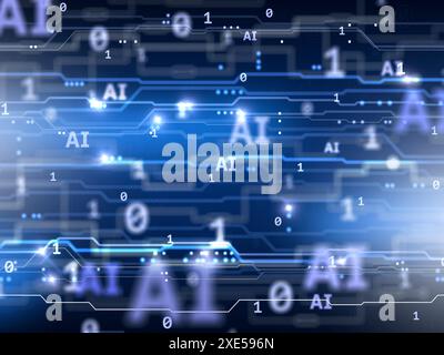 Spazio di analisi che circonda l'intelligenza artificiale Foto Stock