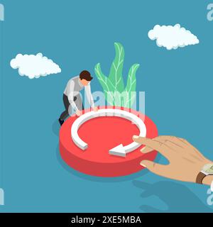 Illustrazione concettuale piatta isometrica 3D di aggiornamento, aggiornamento del sistema illustrazione concettuale piatta isometrica 3D di aggiornamento, sistema Foto Stock