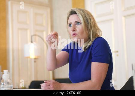 Susanne Raab, Ministro federale delle donne, della famiglia, dell’integrazione e dei media, ÖVP, Ministero, Minoritenplatz, 1010 Vienna, Austria, 16 agosto 2023. - 20230816 PD13188 Foto Stock