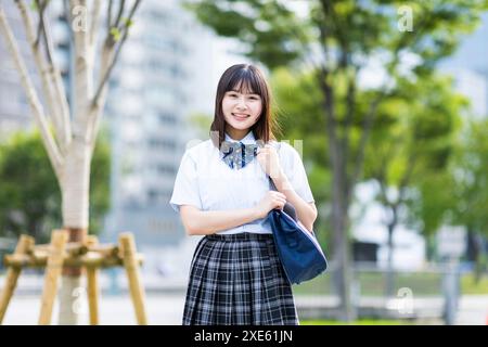 Ritratto di high school girl Foto Stock