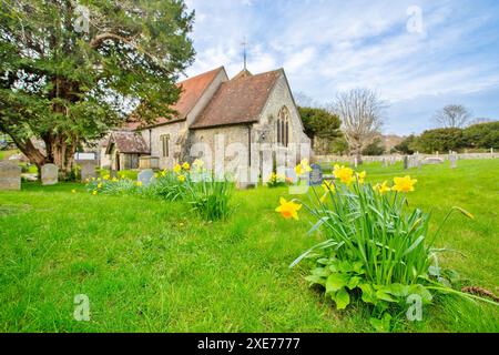 St. Simon and St. Jude's Church, East Dean, East Sussex, Inghilterra, Regno Unito, Europa Foto Stock