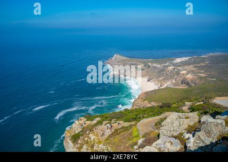 Vista di Dias Beach dal faro, Cape of Good Hope Nature Reserve, città del Capo, Capo Occidentale, Sud Africa, Africa Foto Stock