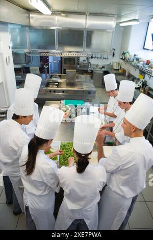 I piselli. Luis Irizar scuola di cucina. Donostia, Gipuzkoa, Paesi Baschi Foto Stock