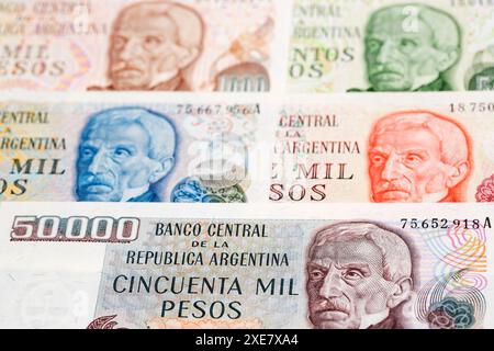 Vecchio peso argentino un background imprenditoriale Foto Stock