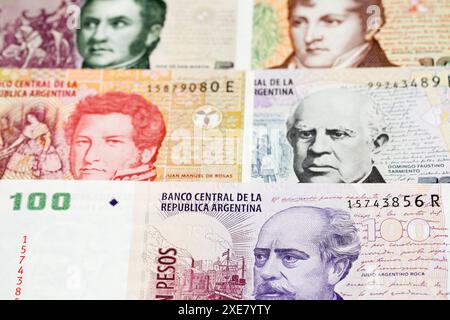 Vecchio peso argentino un background imprenditoriale Foto Stock