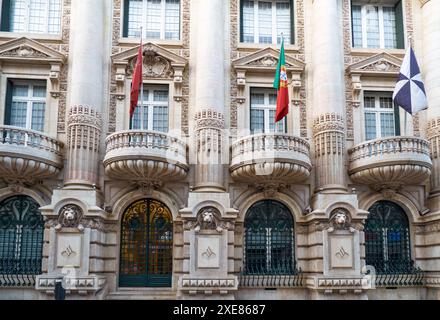 Il Banco Santander Portugal (ex Banco Santander Totta). Lisbona. Portogallo. Foto Stock