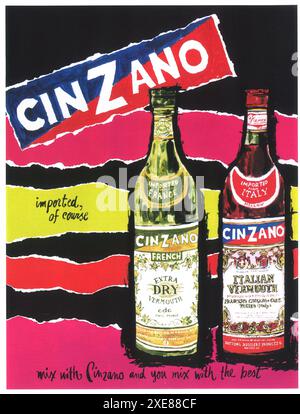 1963 Cinzano Vermouth ad - "i più popolari al mondo" Foto Stock