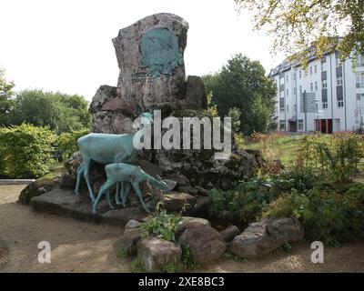 Monumento al duca Ernesto II di Sassonia-Coburgo e Gotha a Oberhof nell'estate del 2022 Foto Stock