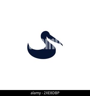 Letter S Pelican Logo Vector. Design icona Pelican Illustrazione Vettoriale
