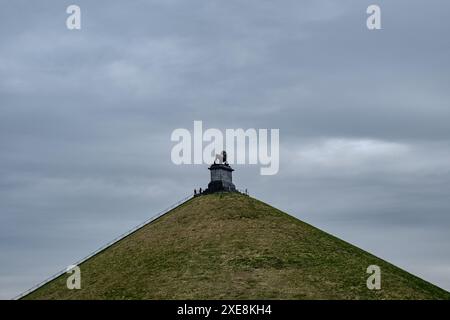 Visitatori al Lion's Mound Memorial Foto Stock