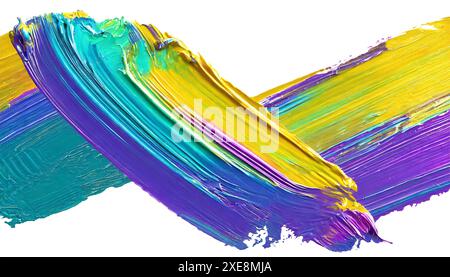 Tratti di pennello astratti di colori diversi su sfondo bianco. Foto Stock