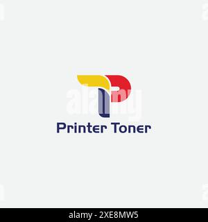 Logo TP Letter, logo stampante toner design Vector element.eps Illustrazione Vettoriale