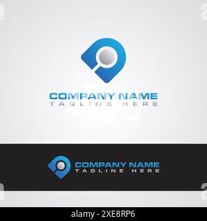 Modello di design iniziale del logo tecnico lettera d Illustrazione Vettoriale