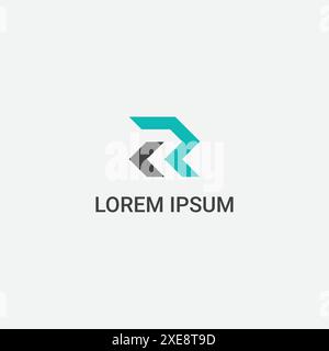 Modello vettoriale logo lettera R iniziale Illustrazione Vettoriale