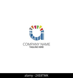 Lettera colorata astratta modello vettoriale del logo. Illustrazione Vettoriale