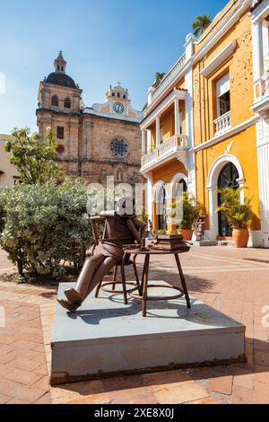 Plaza de San Pedro Claver, edifici coloniali situati a Cartagena de Indias, in Colombia Foto Stock