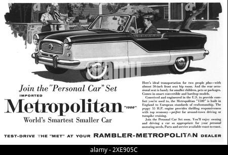 1960 Rambler-Metropolitan Car ad: Unisciti al Personal Car Set Foto Stock