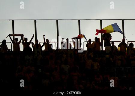 Francoforte, Germania. 26 giugno 2024. I tifosi della Romania durante la partita di calcio di Euro 2024 tra Slovacchia e Romania all'Arena di Francoforte, Francoforte, Germania - mercoledì 26 giugno 2024. Sport - calcio . (Foto di Spada/LaPresse) credito: LaPresse/Alamy Live News Foto Stock