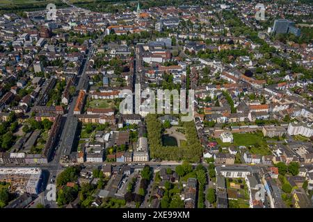 Vista aerea, Schillerplatz, casa di riposo, Hamm, zona della Ruhr, Renania settentrionale-Vestfalia, Germania, foto aerea, Seniorenheim, City view, Urban, architetto Foto Stock