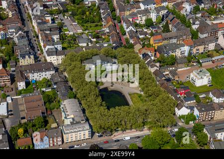 Vista aerea, Schillerplatz, casa di riposo, Hamm, zona della Ruhr, Renania settentrionale-Vestfalia, Germania, foto aerea, Seniorenheim, Architektur, città, URBAN, E. Foto Stock