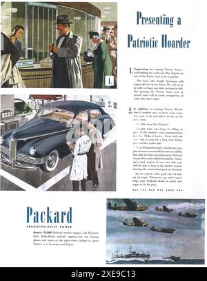 1945 pubblicità Packard per auto - Patriotic hoarder Foto Stock