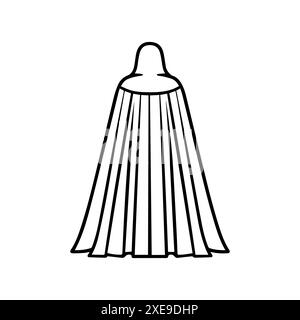 icona cape o simbolo di linea moderna. Grafica a linee vettoriali e design a icone con un contorno audace. Bianco e nero simbolo minimalista Pixel Perfect bianco isolato b Illustrazione Vettoriale