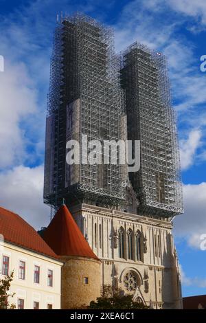 Kaptol e Cattedrale di Zagabria, Croazia Foto Stock