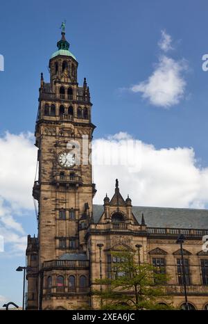La torre dell'orologio del municipio di Sheffield. Sheffield. Inghilterra Foto Stock