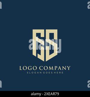 Design con logo di tipo schermato FS. Illustrazione Vettoriale