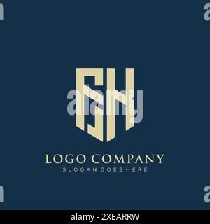 Design con logo tipo scudo FK. Illustrazione Vettoriale