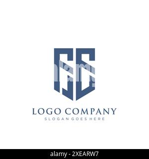 Design con logo tipo scudo FE. Illustrazione Vettoriale