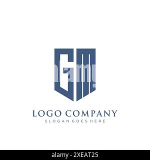 Logo di tipo schermato GM. Illustrazione Vettoriale