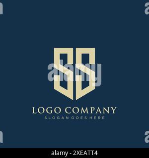 Design con logo tipo scudo SS. Illustrazione Vettoriale