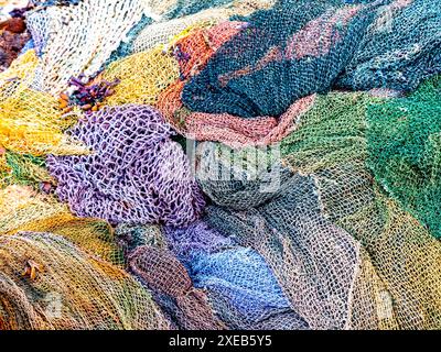 Reti da pesca colorate da vicino Foto Stock