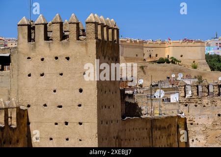 Castello di Borj nord dalle mura della città Foto Stock