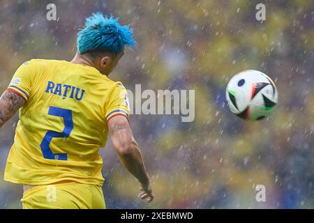 Francoforte, Germania. 26 giugno 2024. Andrei Ratiu della Romania partecipa al girone e di UEFA Euro 2024 tra Slovacchia e Romania a Francoforte, Germania, il 26 giugno 2024. Crediti: Meng Dingbo/Xinhua/Alamy Live News Foto Stock