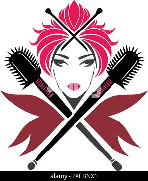 Beauty Hair Salon Logo, logo alla moda femminile, Un elegante, moderno e memorabile Illustrazione Vettoriale