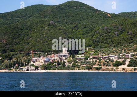 Monastero di Dochiariou sul monte Athos, Grecia Foto Stock